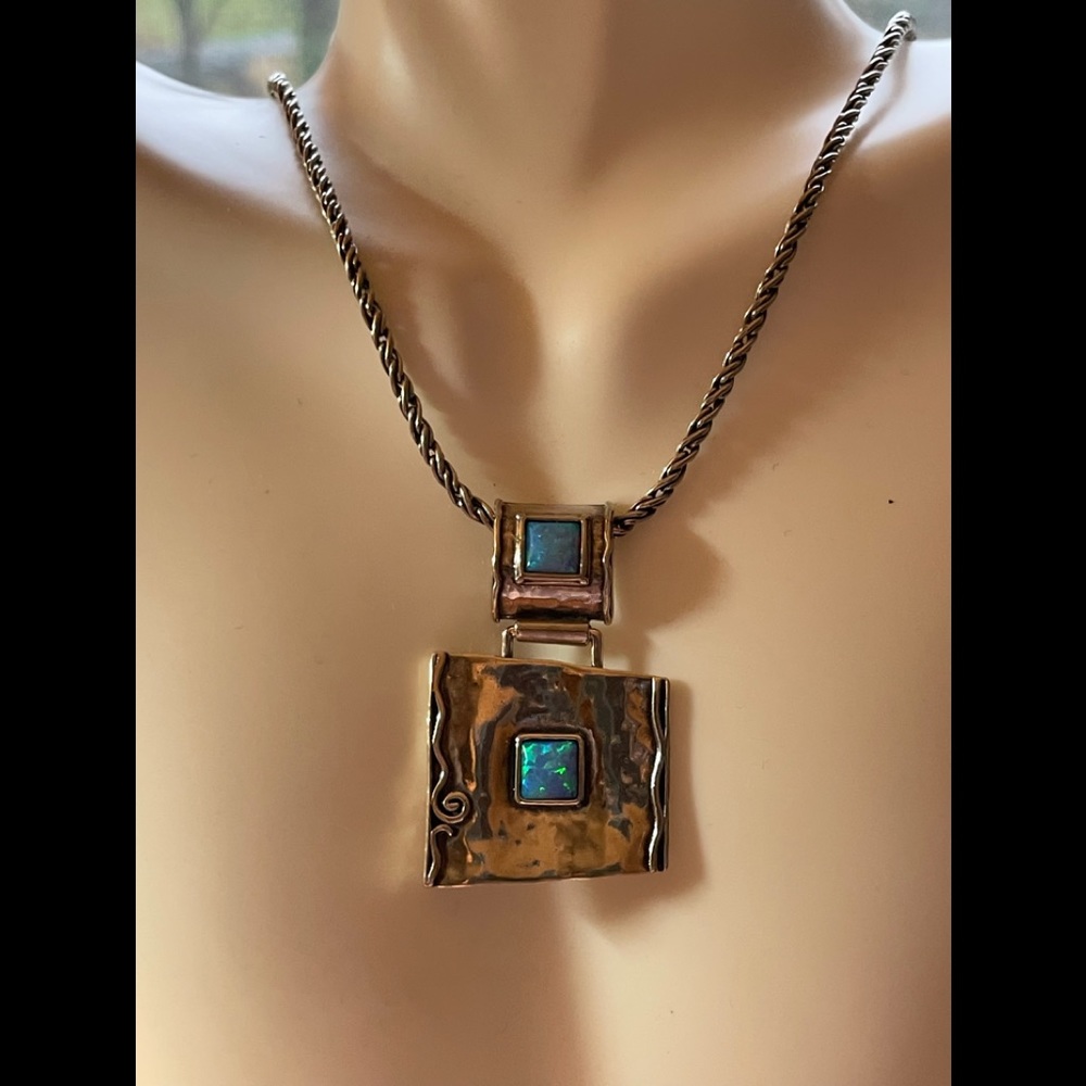 Rare Silpada faux blue opal pendant N0951 2004-2005 catalog - Picture 6 of 6